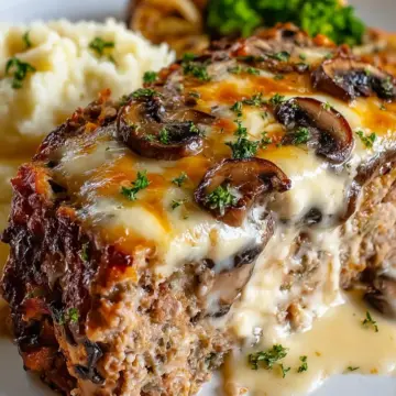 Mushroom Swiss Cheese Meatloaf – Easy Dinner Recipe
