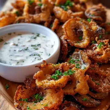 Fried Sliced Mushrooms with Ranch