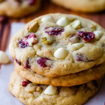 White Chocolate Cranberry Pistachio Cookies