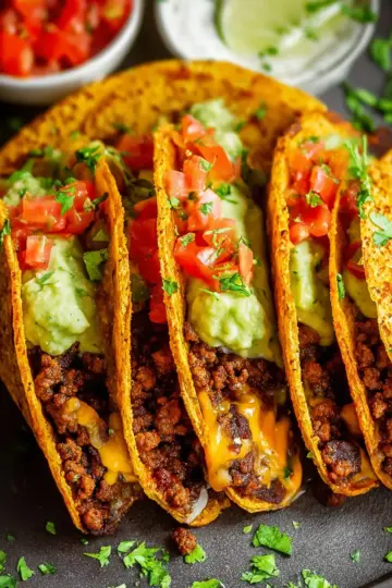CRISPY BAKED GROUND BEEF TACOS (GRAIN-FREE, DAIRY-FREE)