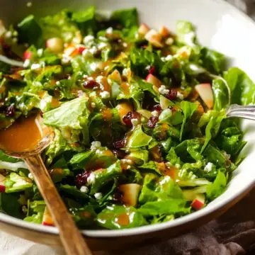 Fall Green Salad with Honey Apple Cider Dressing