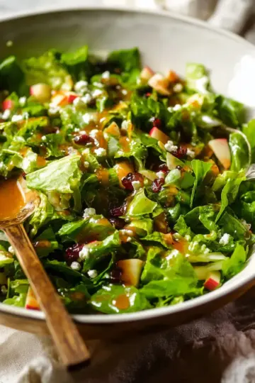 Fall Green Salad with Honey Apple Cider Dressing