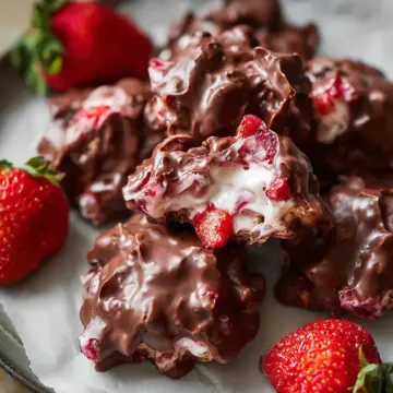 Chocolate-Covered Strawberry Yogurt Clusters