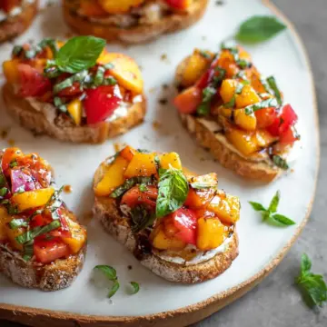 My Favorite Peach Bruschetta.