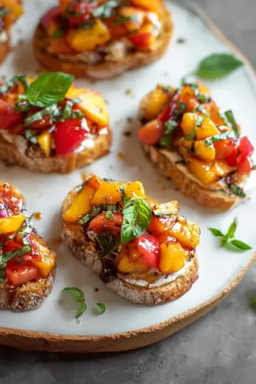 My Favorite Peach Bruschetta.