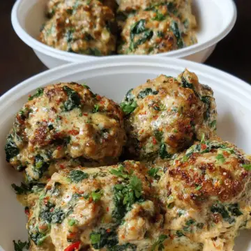 High Protein Meal Prep: Creamy Spinach Turkey Meatballs