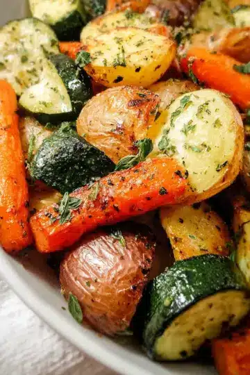 Garlic Herb Roasted Potatoes, Carrots, and Zucchini