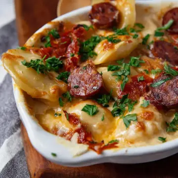 Pierogi Casserole with Kielbasa