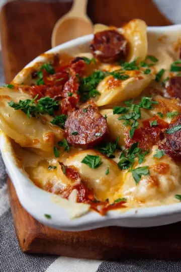 Pierogi Casserole with Kielbasa