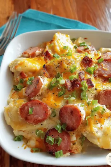 Crock Pot Pierogi and Kielbasa Casserole