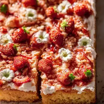 Strawberry Shortcake Sheet Cake.