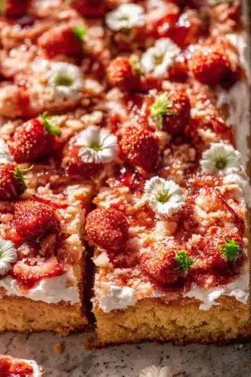 Strawberry Shortcake Sheet Cake.